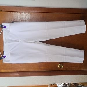 WOMEN'S CHAPS ICON WHITE MID RISE SUPER STRETCH SLIMMING FIT SIZE 16 NEW